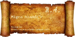 Migra Aladár névjegykártya